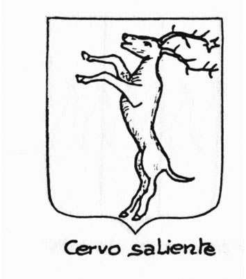 Imagem do termo heráldico: Cervo saliente